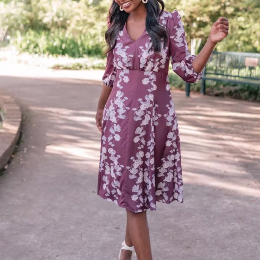 Gal Meets Glam Adelaide Dress Womens Size 14 Floral V Neck Pockets Feminine